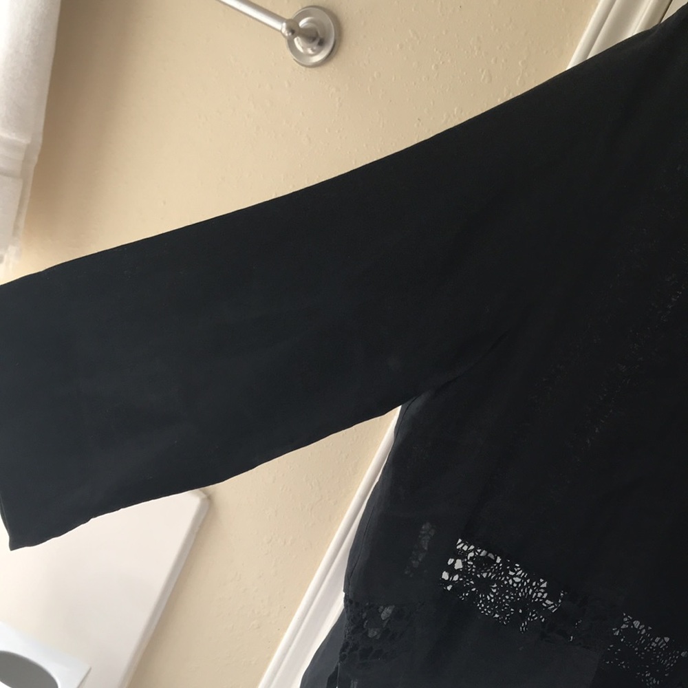 David Dart Linen Top With Front Buttons And Lace/… - image 5